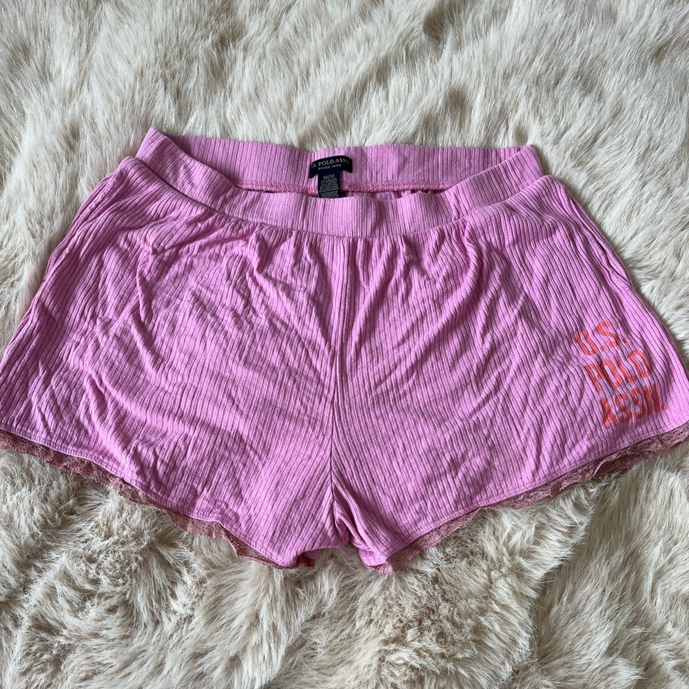 U.S. Polo Assn. Pink Ribbed Shorts